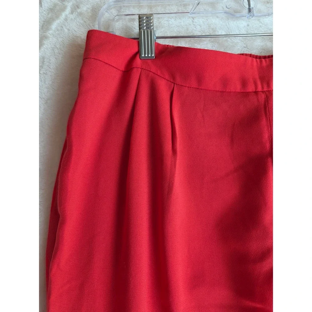 Nordstrom Halogen Red‎ Trousers Pants Pleated Waist Elastic Back.